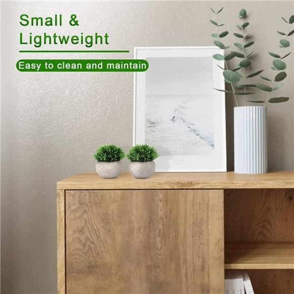 2 Pcs Fake Plants for Bathroom/Home Office Decor, Small Artificial Faux Greenery - Picture 5 of 6